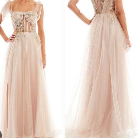 Gianni Bini Bow Dress, Prom Dress, Evening Dress, Women’s, Juniors, 11, Blush - Picture 1 of 4